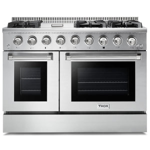 THOR Kitchen 48 in. 6.7 cu. ft. Professional Natural Gas Range in Stainless Steel, HRG4808U