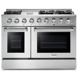 THOR Kitchen Package - 48" Gas Range, Range Hood, Microwave, AP-HRG4808U-W-4