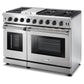 THOR Kitchen 48 in. 6.8 cu. ft. Double Oven Natural Gas Range in Stainless Steel, LRG4807U