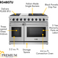 THOR Kitchen Package - 48" Propane Gas Range, Wall Mount Range Hood, AP-LRG4807ULP-W