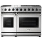 THOR Kitchen 48 in. 6.8 cu. ft. Double Oven Natural Gas Range in Stainless Steel, LRG4807U