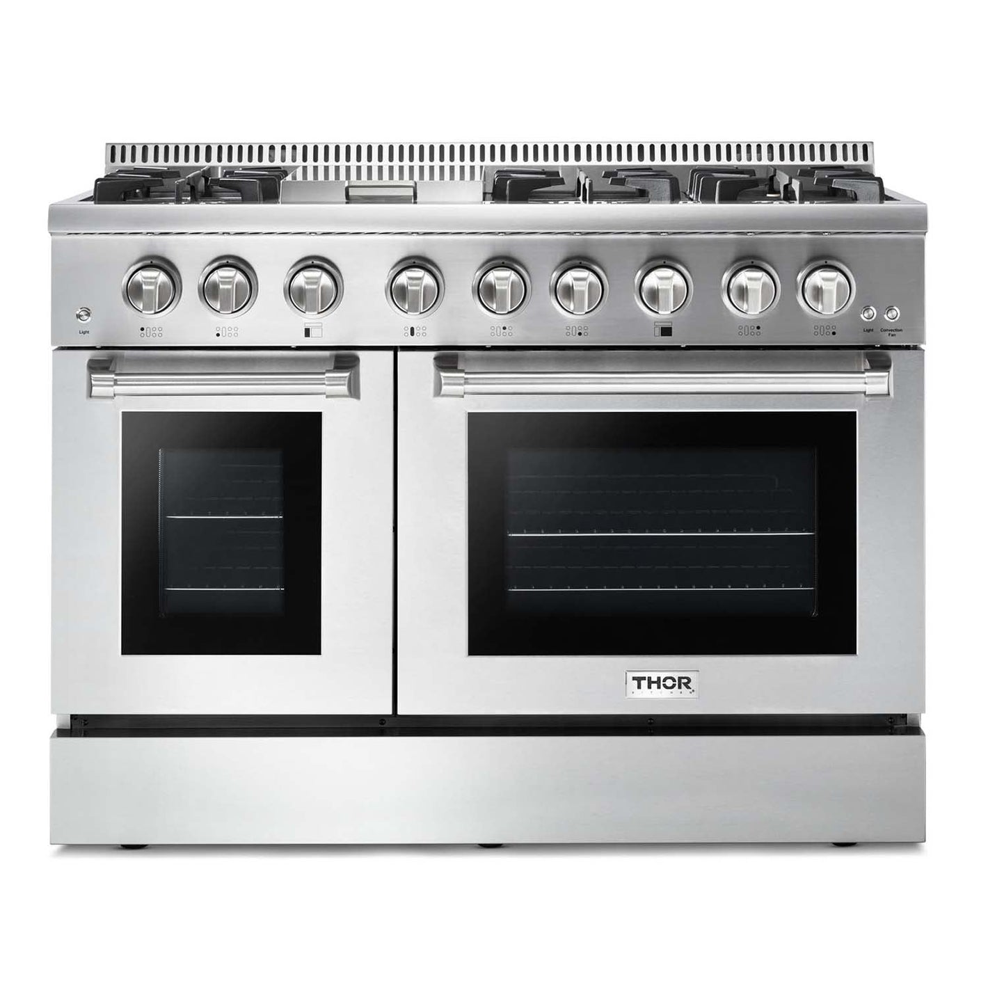 THOR Kitchen 48 in. Natural Gas Burner, Electric Oven 6.7 cu. ft. Range in Stainless Steel, HRD4803U