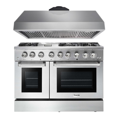 THOR Kitchen Package - 48 inch Propane Dual Fuel Range, Range Hood, AP-HRD4803ULP