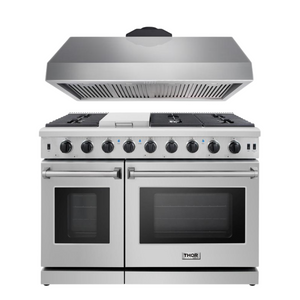 THOR Kitchen 48" Propane Gas Range and Range Hood Package, AP-LRG4807ULP