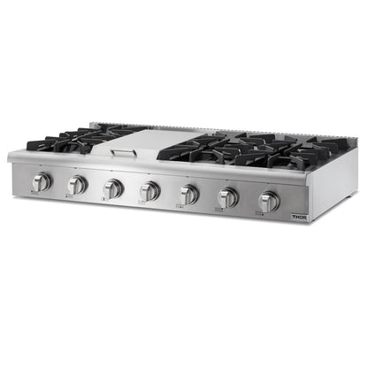 THOR Kitchen 48 in. Propane Gas Rangetop in Stainless Steel, HRT4806ULP