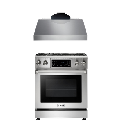 THOR Kitchen Package - 30" Gas Range, Range Hood, AP-TRG3001-C