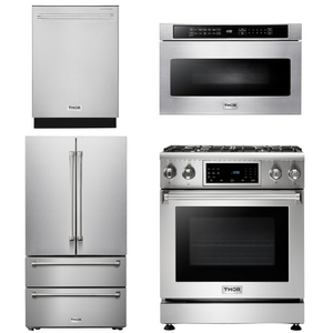 THOR Kitchen Package - 30" Propane Gas Range, Microwave, Refrigerator, Dishwasher, AP-TRG3001LP-6
