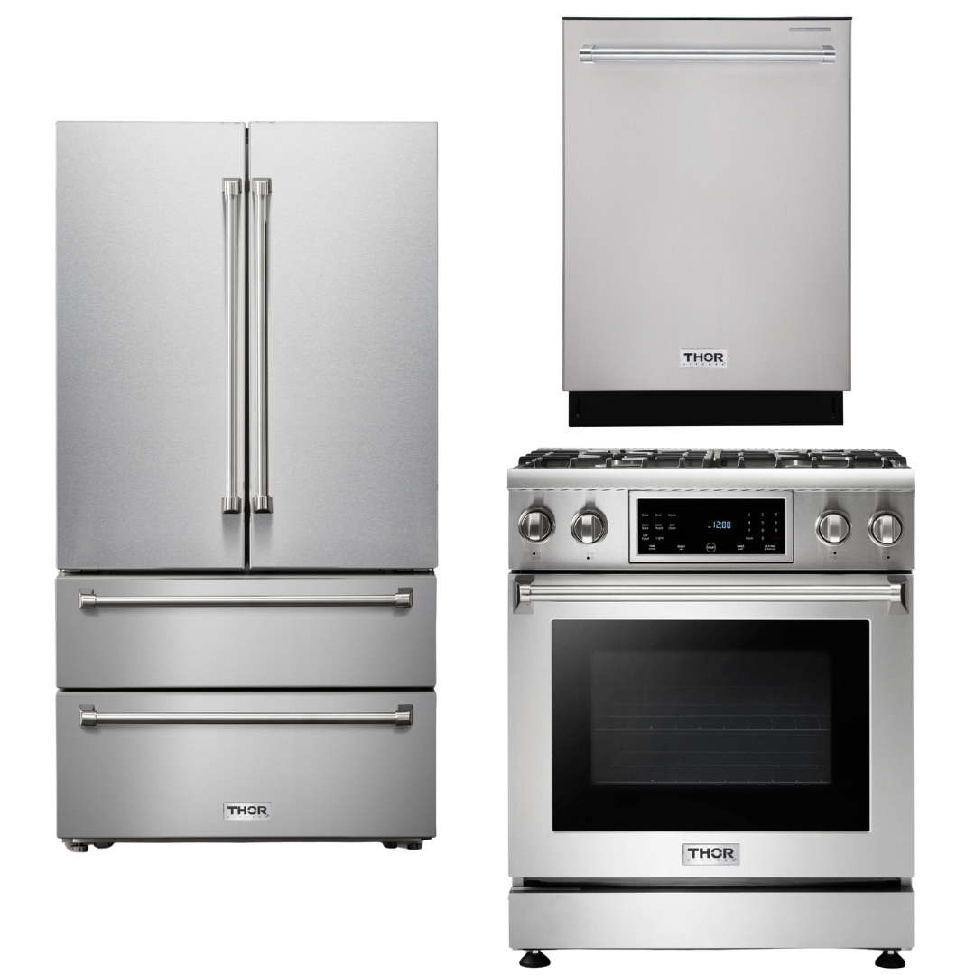 THOR Kitchen Package - 30" Propane Gas Range, Refrigerator, Dishwasher, AP-TRG3001LP-2