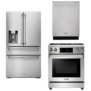 THOR Kitchen Package - 30 In. Propane Gas Range, Refrigerator with Water and Ice Dispenser, Dishwasher, AP-TRG3001LP-9