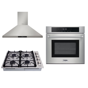 THOR Kitchen Package - 30" Wall Oven, Drop-in Cooktop, Range Hood, AP-HEW3001-DC-30