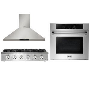 THOR Kitchen Package - 36" Gas Cooktop, Range Hood, Wall Oven, AP-HRT3618U-2