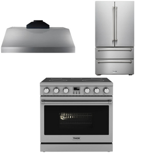 THOR Contemporary Package - 36" Electric Range, Range Hood and Refrigerator, AP-ARE36-C16