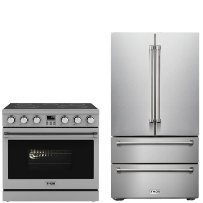 THOR Contemporary Package - 36" Electric Range and Refrigerator, AP-ARE36-C5