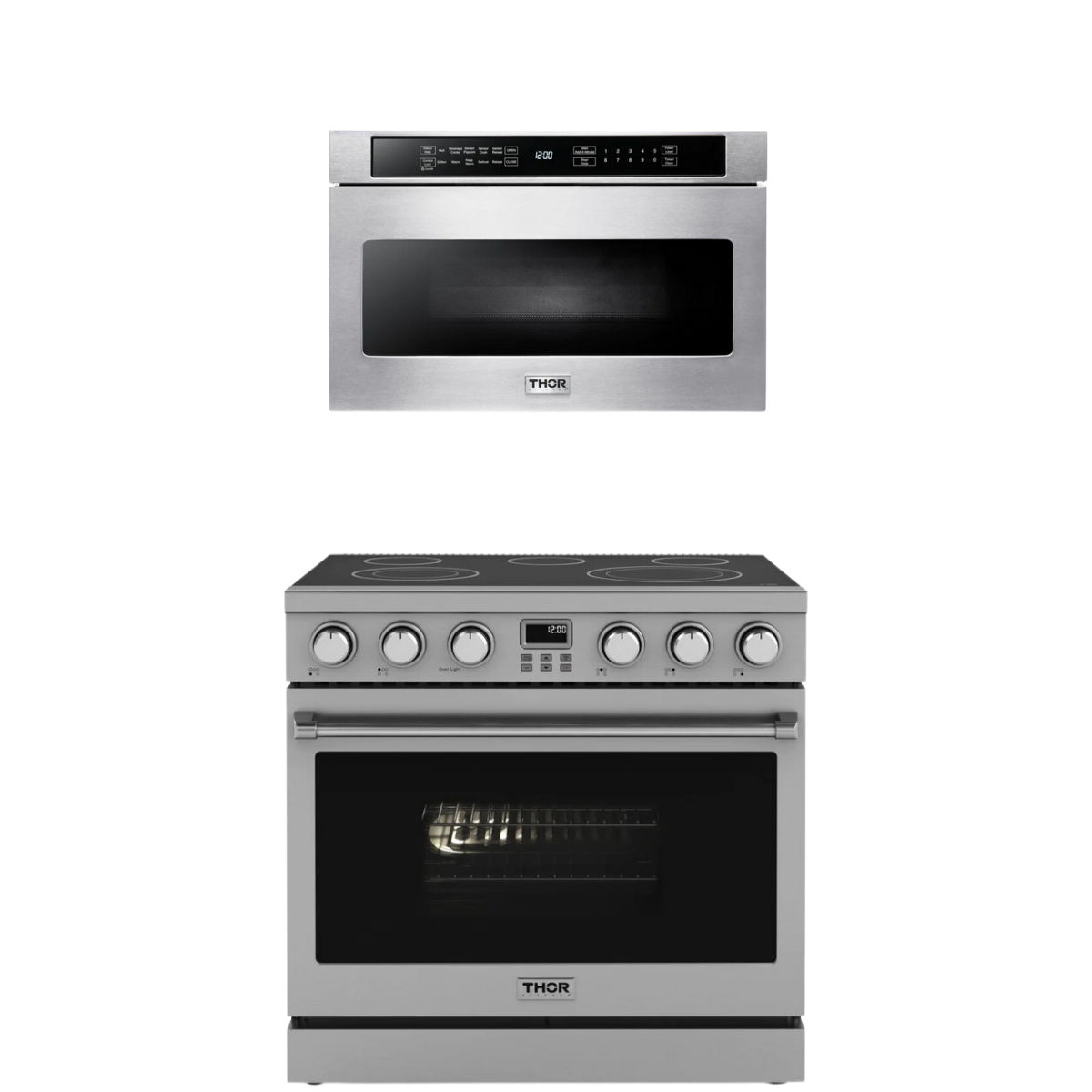 THOR Contemporary Package - 36" Electric Range and Microwave, AP-ARE36-C7
