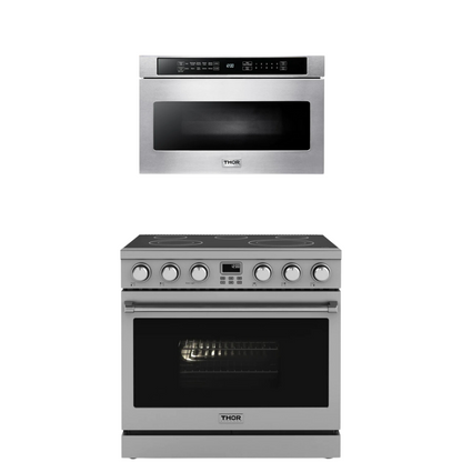 THOR Contemporary Package - 36" Electric Range and Microwave, AP-ARE36-C7