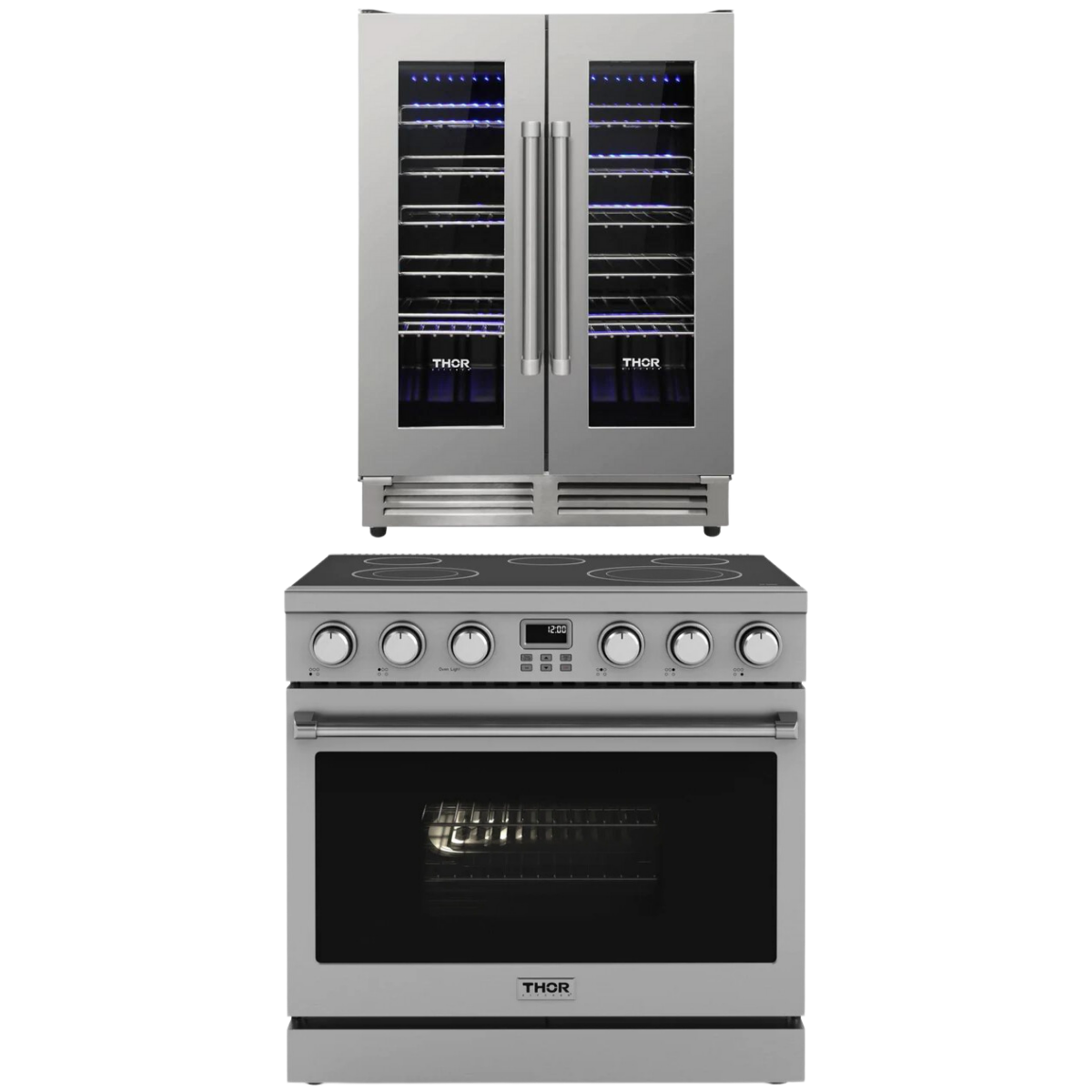 THOR Contemporary Package - 36" Electric Range and Wine Cooler, AP-ARE36-C9