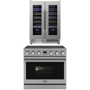 THOR Contemporary Package - 36" Electric Range and Wine Cooler, AP-ARE36-C9