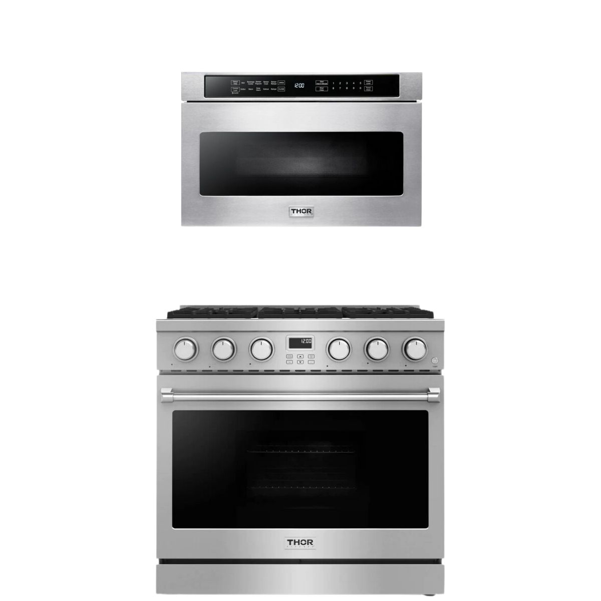 THOR Contemporary Package - 36" Gas Range and Microwave, AP-ARG36-A7