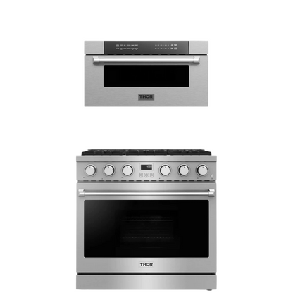 THOR Contemporary Package - 36" Gas Range and Microwave, AP-ARG36-A8
