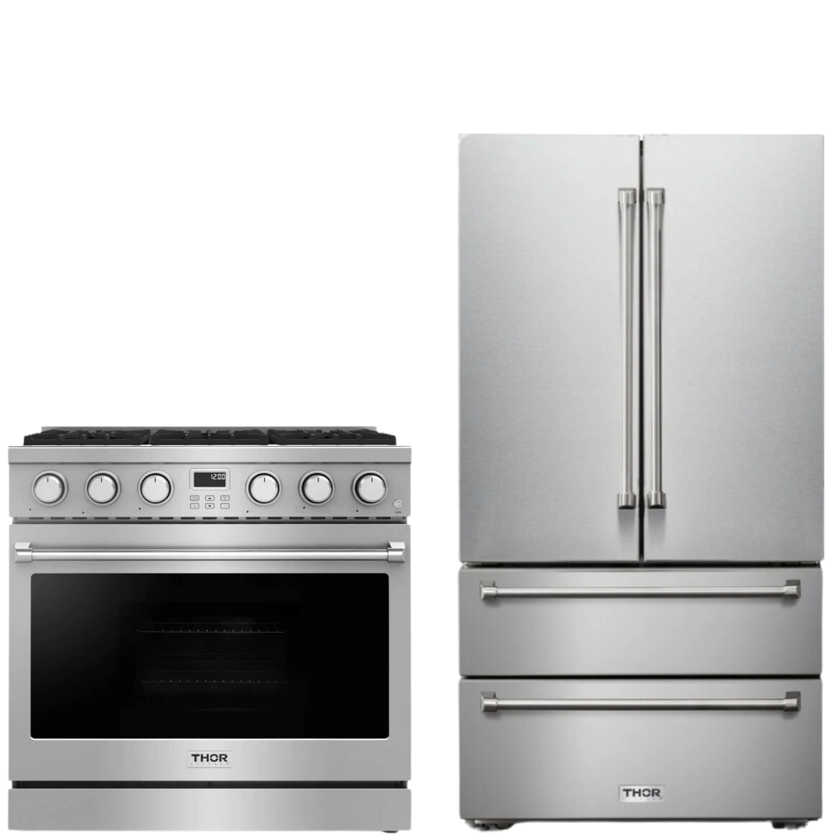 THOR Contemporary Package - 36" Gas Range and Refrigerator, AP-ARG36LP-B5