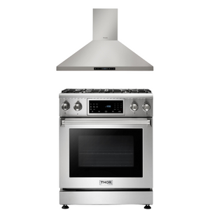 THOR Kitchen Package - 30" Gas Range, Range Hood, AP-TRG3001