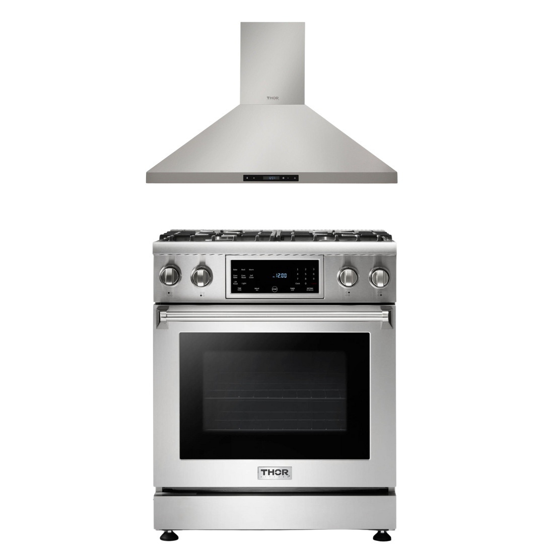 THOR Kitchen Package - 30" Propane Gas Range, Range Hood, AP-TRG3001LP
