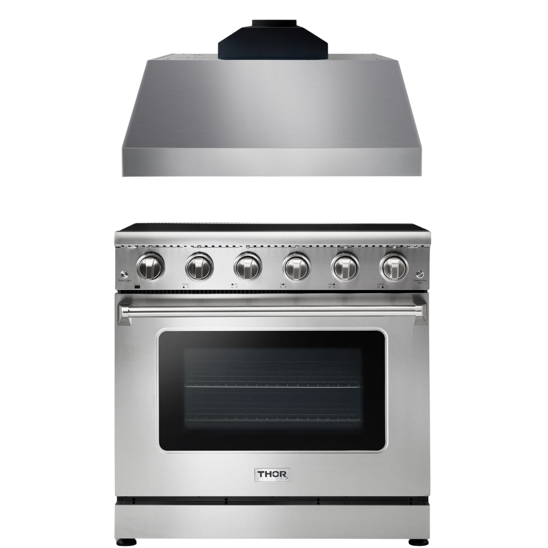 THOR Kitchen Package 36" Electric Range and Range Hood, AP-HRE3601-C