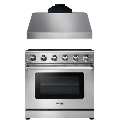 THOR Kitchen Package 36" Electric Range and Range Hood, AP-HRE3601-C