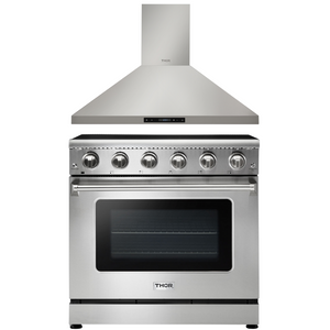 THOR Kitchen Package 36" Electric Range, 36" Range Hood, AP-HRE3601