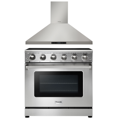 THOR Kitchen Package 36" Electric Range, 36" Range Hood, AP-HRE3601