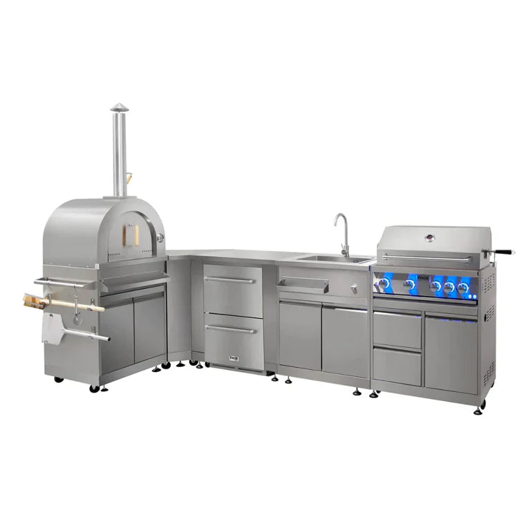 THOR Outdoor Kitchen Package with Propane Gas Grill and Freezer, AP-Outdoor-LP-F-7