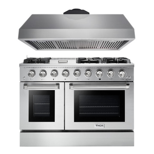 THOR Kitchen Package - Professional 48" Gas Range, Range Hood, AP-HRG4808U