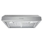 Cosmo 30" 380 CFM Convertible Under Cabinet Range Hood with Push Button Controls and Carbon Filter Kit, UC30-DL