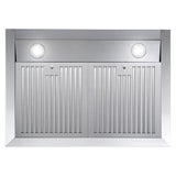 Cosmo 30" Ducted Under Cabinet Range Hood in Stainless Steel with LED Lighting and Permanent Filters