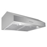Cosmo 30" Ducted Under Cabinet Range Hood in Stainless Steel with LED Lighting and Permanent Filters
