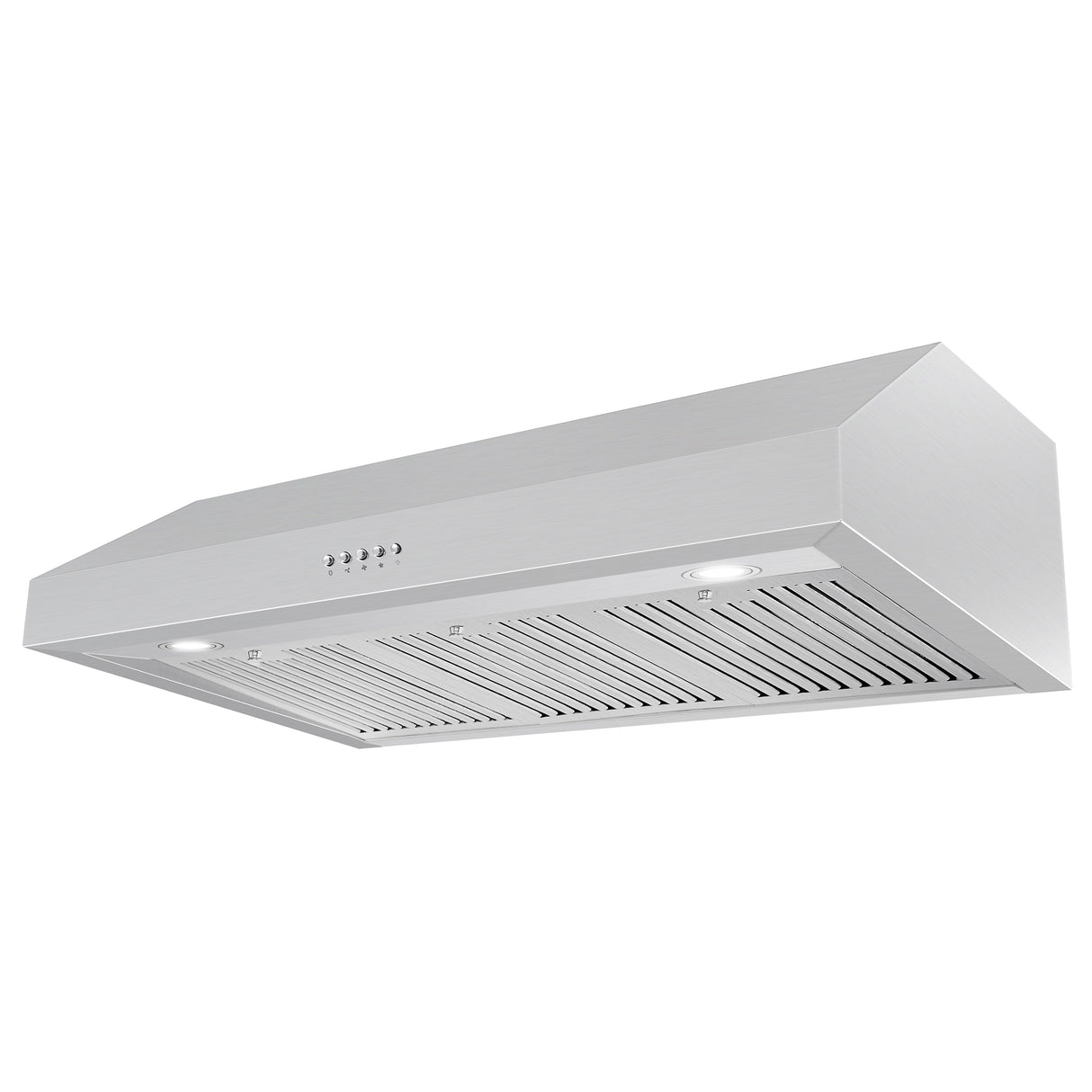 Cosmo 36" Under Cabinet Range Hood with Push Button Controls, 3-Speed Fan, LED Lights and Permanent Filters in Stainless Steel