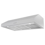 Cosmo 36" Under Cabinet Range Hood with Push Button Controls, 3-Speed Fan, LED Lights and Permanent Filters in Stainless Steel