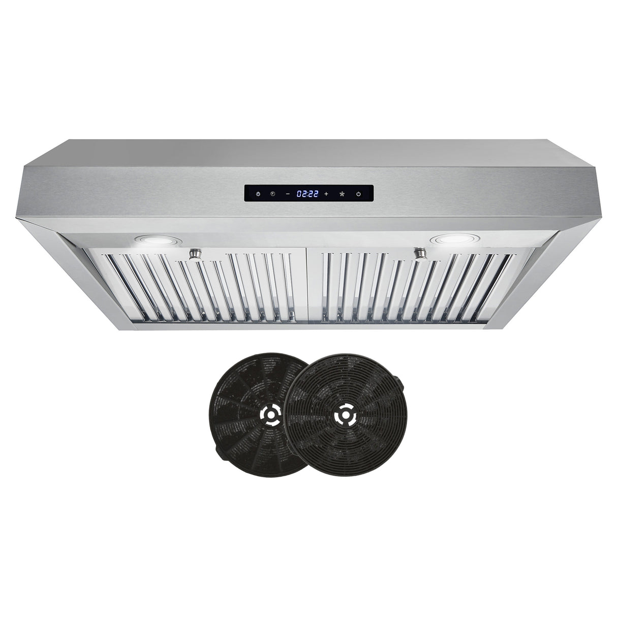 Cosmo UMC30-DL 30" Ductless Under Cabinet Stainless Steel Range Hood with LED Light, 380 CFM, Permanent Filters, 30", Stainless Steel