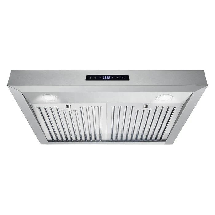 Cosmo UMC30-DL 30" Ductless Under Cabinet Stainless Steel Range Hood with LED Light, 380 CFM, Permanent Filters, 30", Stainless Steel