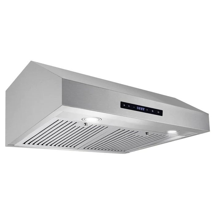 Cosmo UMC30-DL 30" Ductless Under Cabinet Stainless Steel Range Hood with LED Light, 380 CFM, Permanent Filters, 30", Stainless Steel