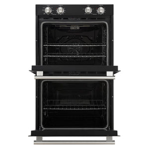 FORNO Espresso Vomero 30" 10 cu. ft. Electric Double Wall Oven in Black with Stainless Steel Accents, FBOEL1324-30BLK