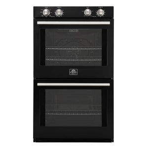 FORNO Espresso Vomero 30" 10 cu. ft. Electric Double Wall Oven in Black with Stainless Steel Accents, FBOEL1324-30BLK
