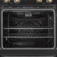 FORNO Espresso Vomero 30" 10 cu. ft. Electric Double Wall Oven in Black with Antique Brass Accents, FBOEL1324-30BLK