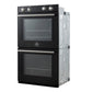 FORNO Espresso Vomero 30" 10 cu. ft. Electric Double Wall Oven in Black with Stainless Steel Accents, FBOEL1324-30BLK