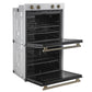 FORNO Espresso Vomero 30" 10 cu. ft. Electric Double Wall Oven in White with Antique Brass Accents, FBOEL1324-30WHT