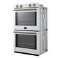 FORNO Espresso Vomero 30" 10 cu. ft. Electric Double Wall Oven in White with Antique Brass Accents, FBOEL1324-30WHT