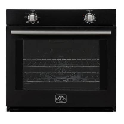 FORNO Espresso Vomero 30" 5 cu. ft. Electric Single Wall Oven in Black with Stainless Steel Accents, FBOEL1370-30BLK