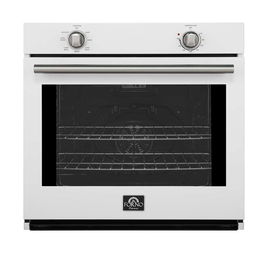 FORNO Espresso Vomero 30" 5 cu. ft. Electric Single Wall Oven in White with Stainless Steel Accents, FBOEL1370-30WHT