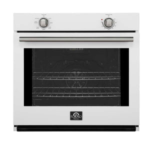 FORNO Espresso Vomero 30" 5 cu. ft. Electric Single Wall Oven in White with Stainless Steel Accents, FBOEL1370-30WHT