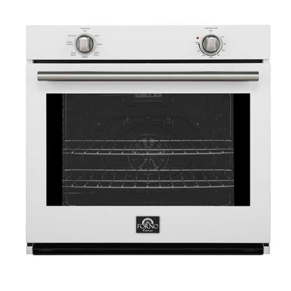 FORNO Espresso Vomero 30" 5 cu. ft. Electric Single Wall Oven in White with Stainless Steel Accents, FBOEL1370-30WHT